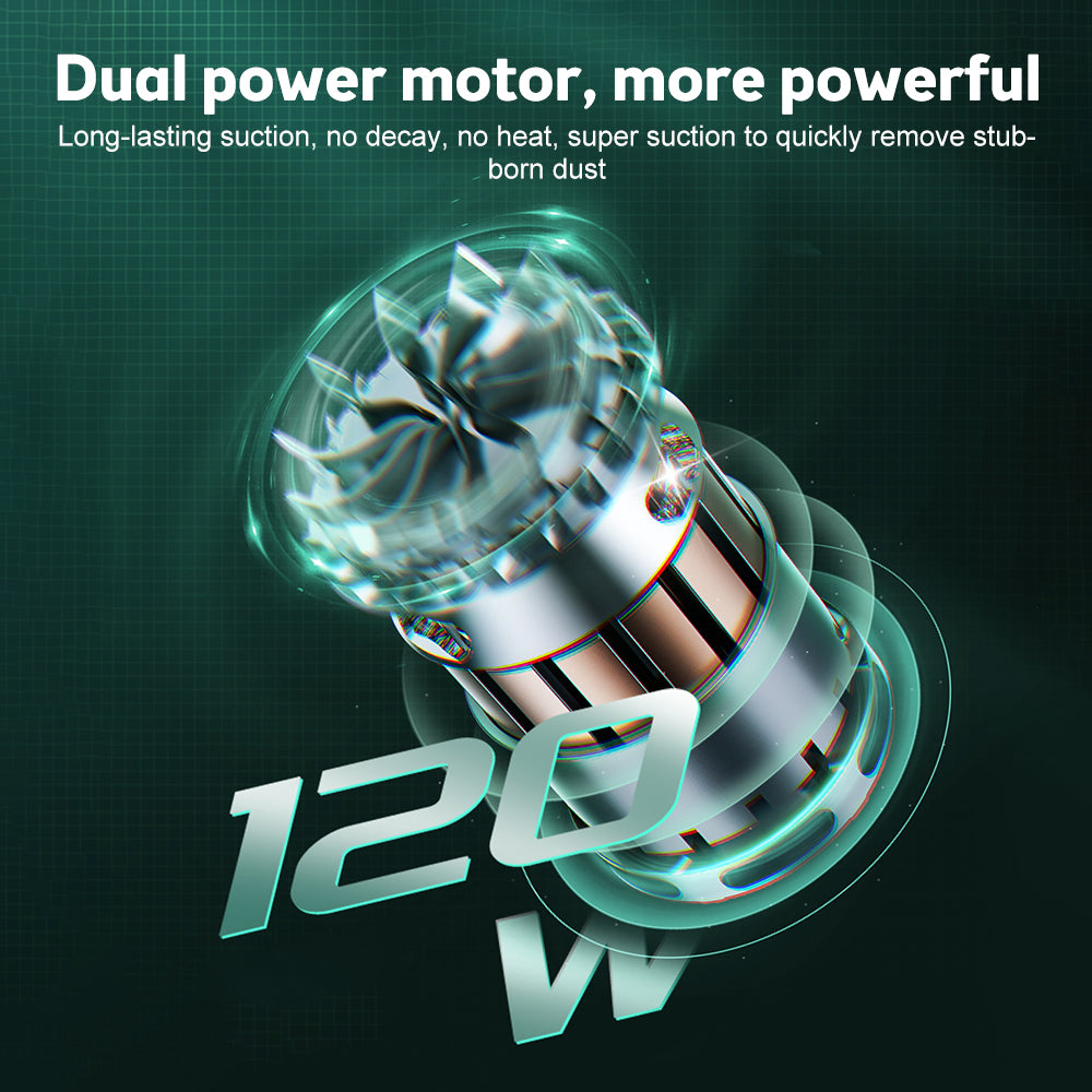 PureGlow portable car vacuum cleaner, compact car accessories for cleaning car interiors, with a handheld design and easy-to-use features.
