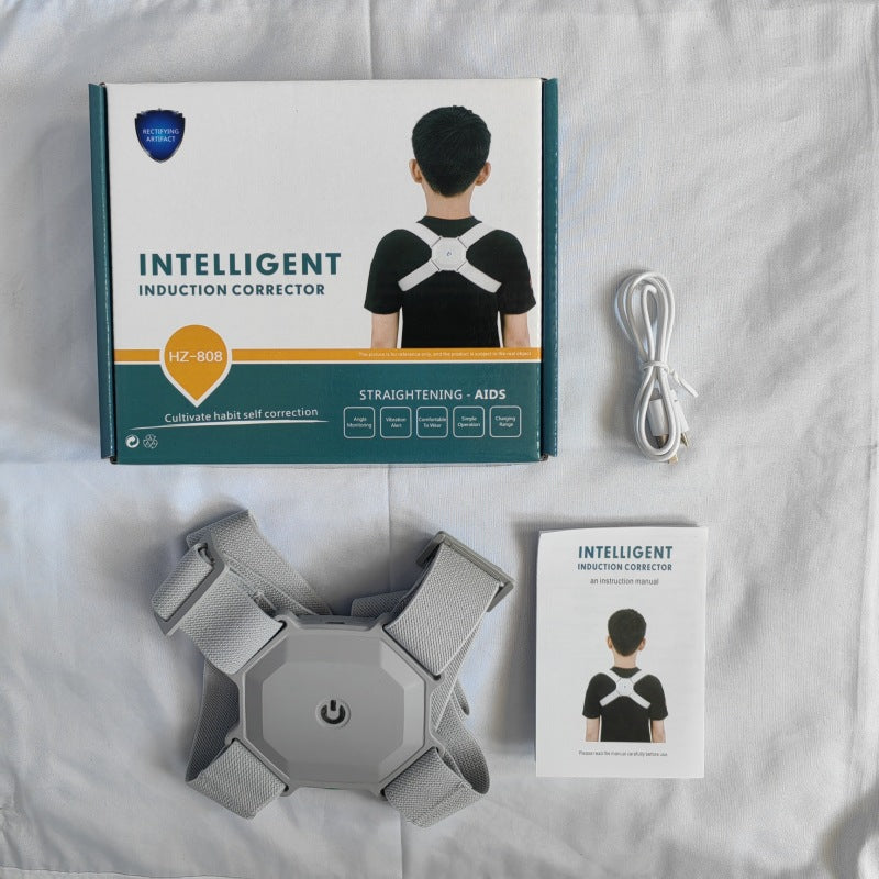 PureGlow Smart Posture Corrector worn over shoulders, designed to improve posture and support spinal alignment.