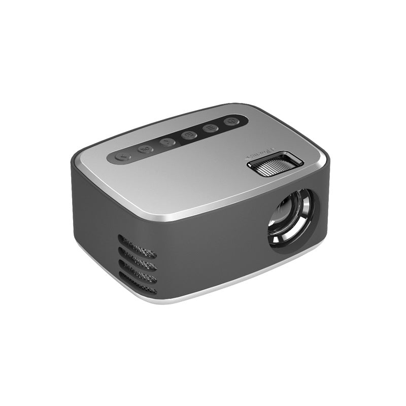 Mini Portable 1080P HD Projector by PureGlow displaying a clear image projected onto a wall in a home setting.