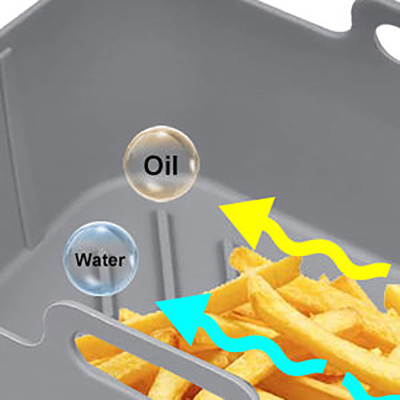 Reusable silicone air fryer liner from PureGlow, flexible kitchen accessory for easy food release and cleaning