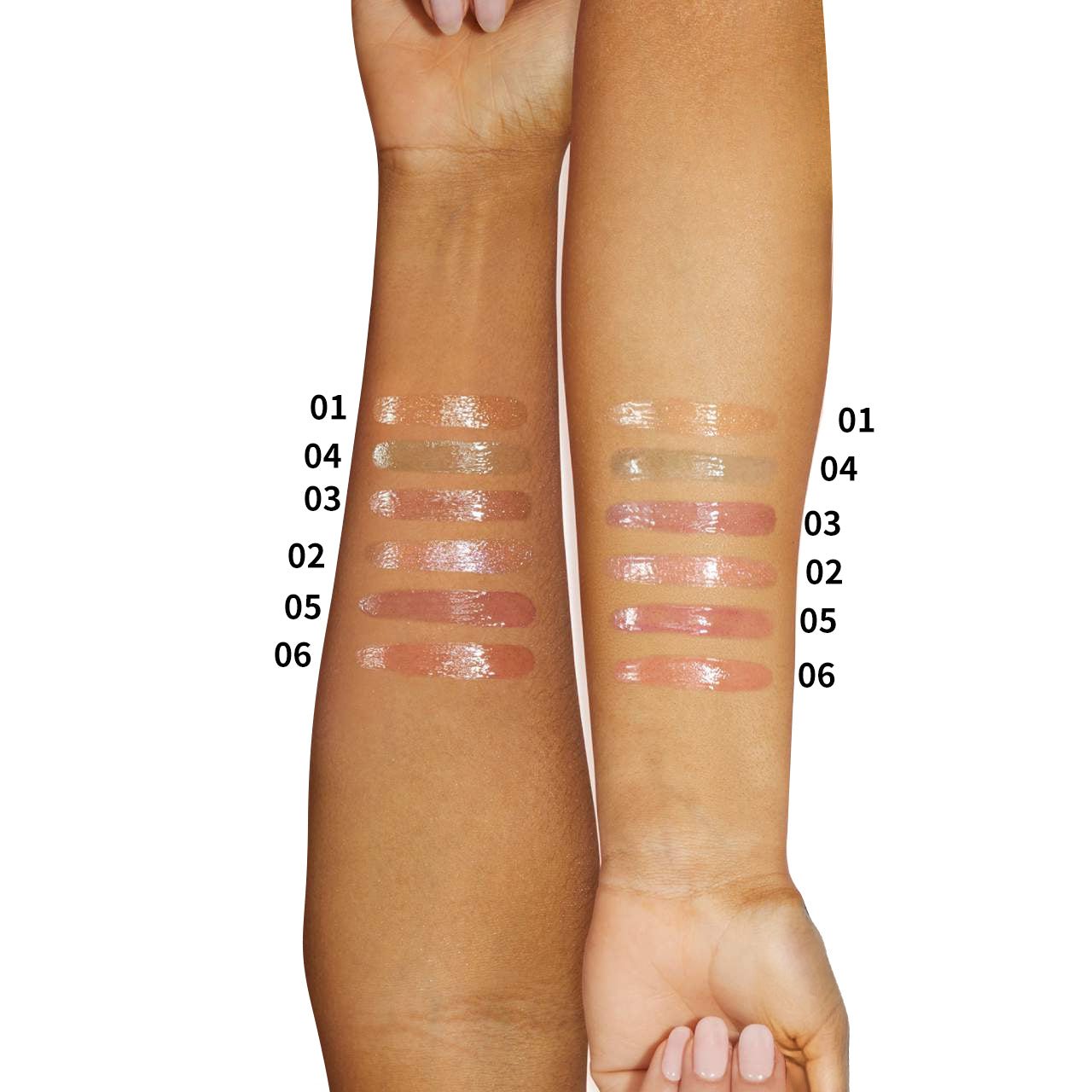 LuxeGlow Essentials PHOFAY Jelly Lip Oil in a clear tube with a doe-foot applicator, glossy finish, and vibrant pink hue.