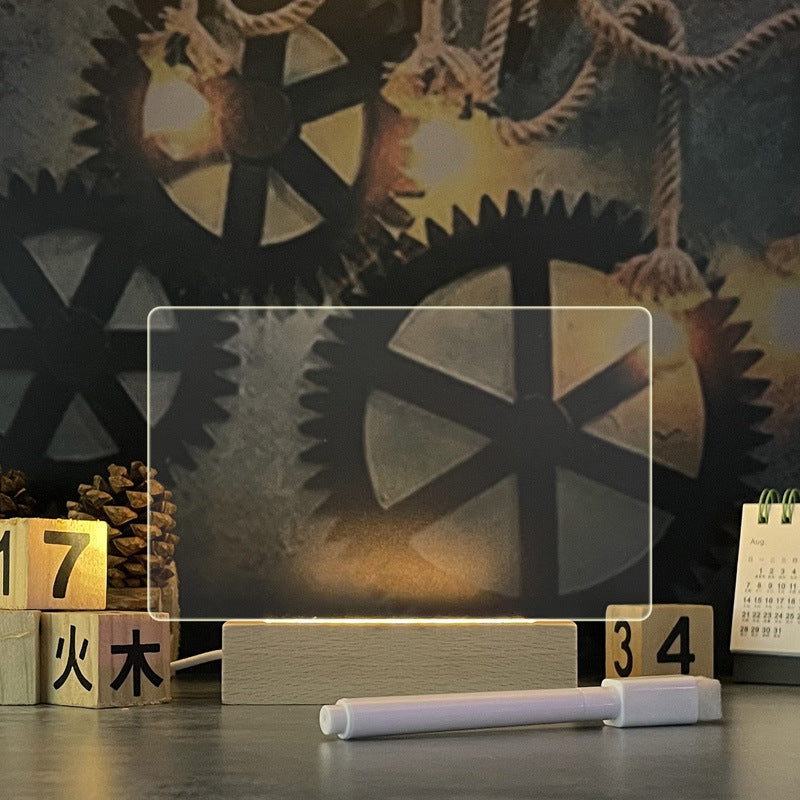 LuxeGlow Essentials creative LED night light and message board with pen, suitable for home decor and holiday decoration.