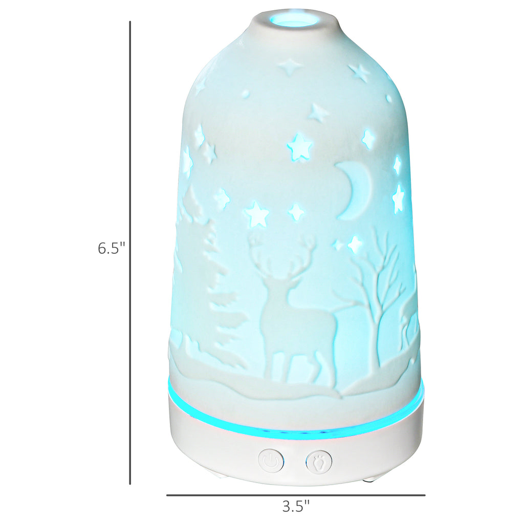 PureGlow 100ml ultrasonic aromatherapy diffuser displaying a sleek white design with mist flowing from the top for home use.