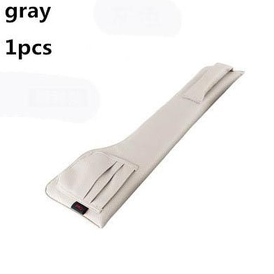PureGlow car seat gap filler pocket organizer showing multiple compartments for storing small items in a vehicle.