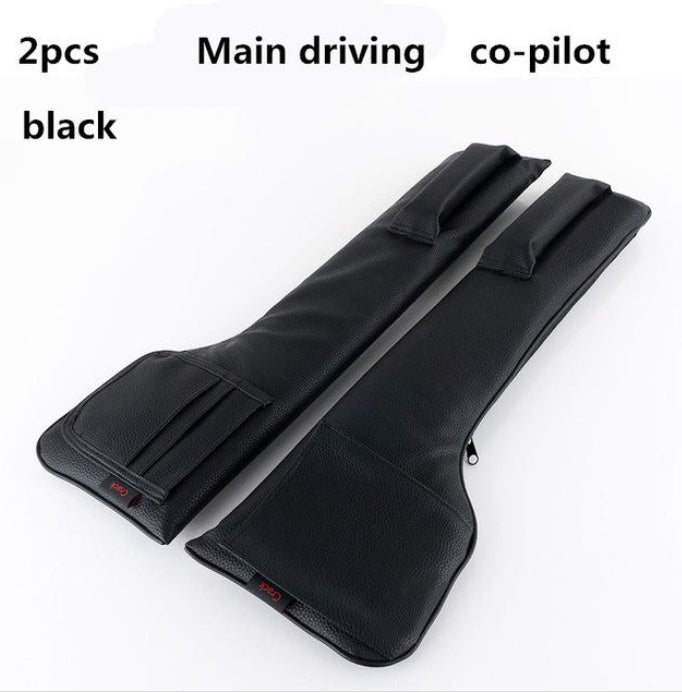PureGlow car seat gap filler pocket organizer used to prevent items from falling between seats in a vehicle.