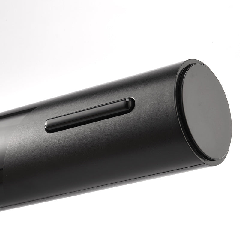 PureGlow rechargeable electric wine opener with sleek stainless steel finish, designed for effortless cork removal.