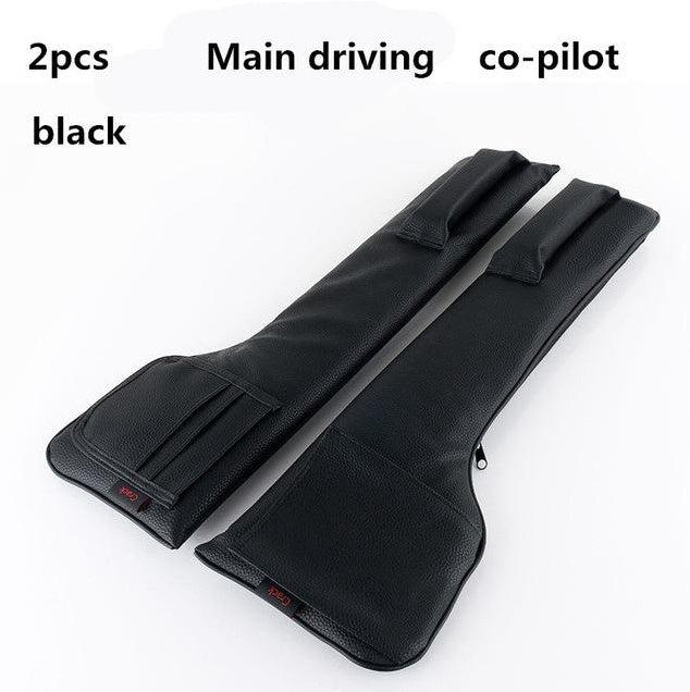 PureGlow car seat gap filler pocket organizer fitting between seats for storing small items in a car interior.