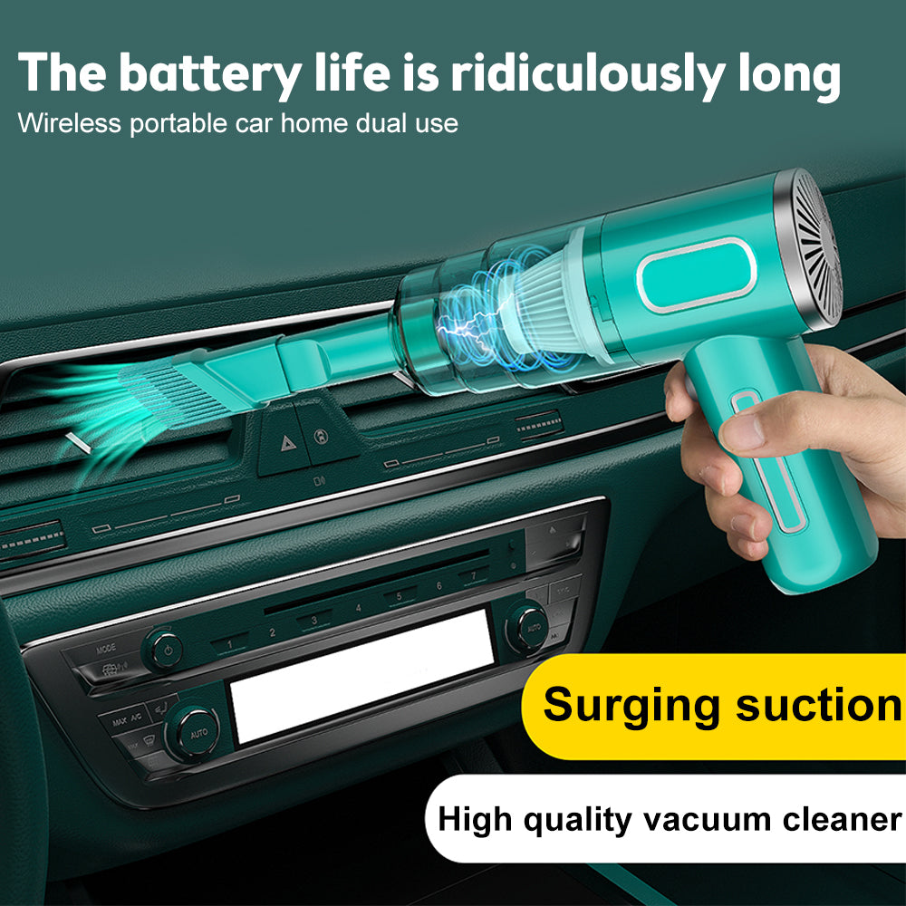 PureGlow portable car vacuum cleaner for car accessories, compact and handheld for quick cleaning of vehicle interiors.