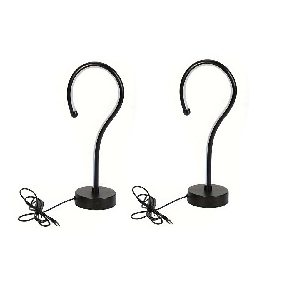 LuxeGlow Essentials 2-pack creative question mark shape table lamps with USB, three-color dimming for home or office decor.