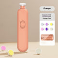 PureGlow electric baby nail trimmer with soft grinding head, designed for gentle, safe baby nail grooming in baby care.