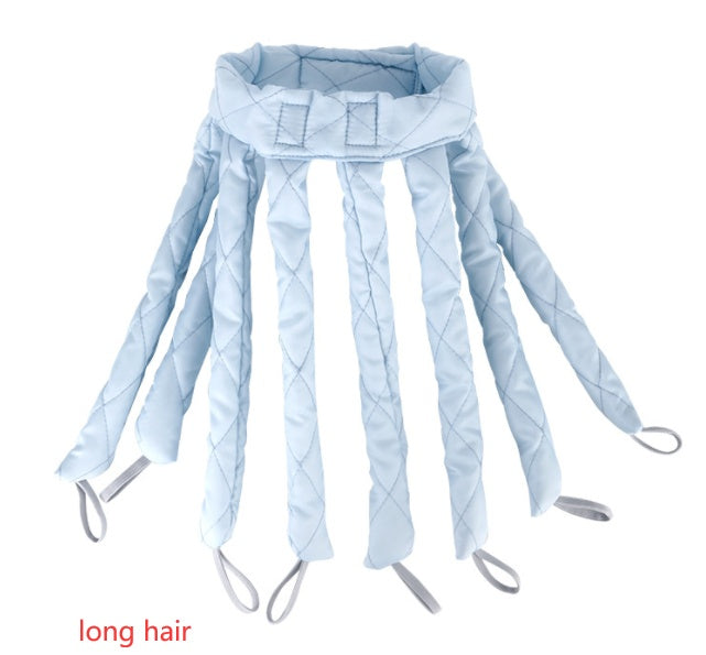 PureGlow heatless curling rod ribbon headband for hair accessories, with soft fabric and curling design, shown in a close-up image.