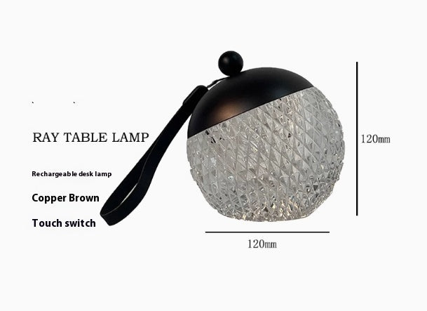 LuxeGlow Essentials portable small night lamp with modern minimalist design, dimmable for ambient atmosphere lighting.