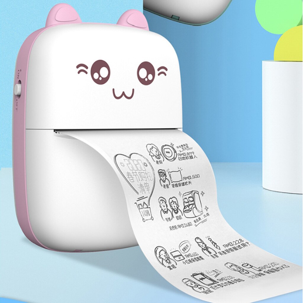 PureGlow portable mini Bluetooth WiFi printer printing a photo from a mobile phone, ideal for notes, labels, and baby care.