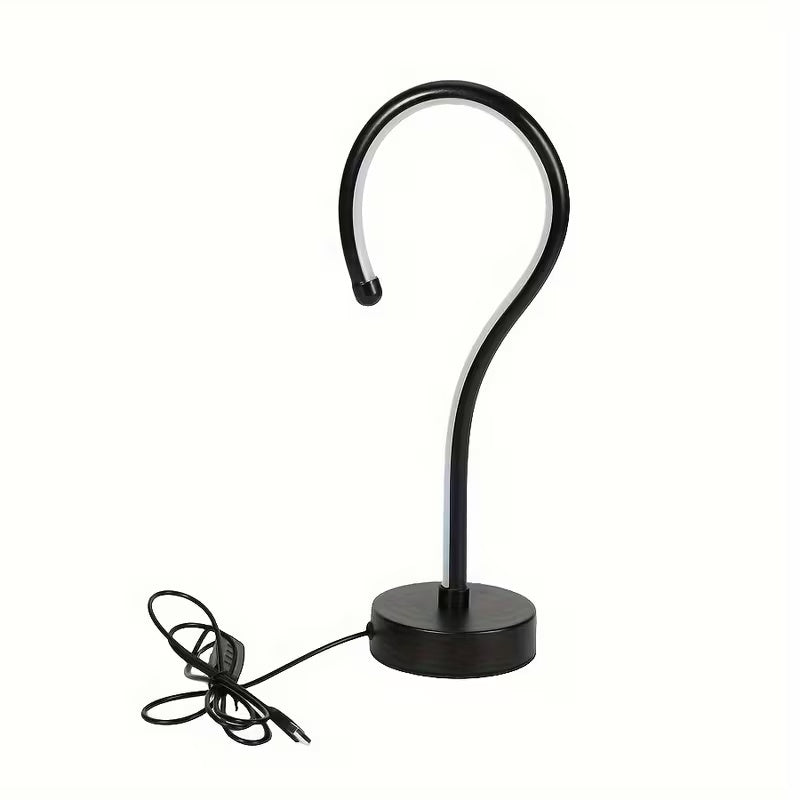 LuxeGlow Essentials 2-piece question mark shape table lamps with USB, three-color dimming, suitable for home or desk decor.