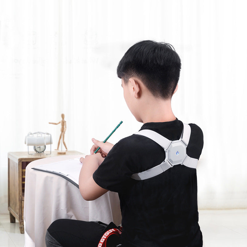 PureGlow Smart Posture Corrector worn over shoulders, adjustable straps, designed to improve posture and support back health.