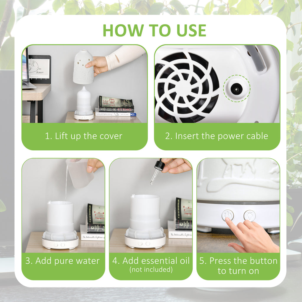 PureGlow 100ml ultrasonic aromatherapy diffuser for home use, with a sleek design and mist outlet visible in the image.