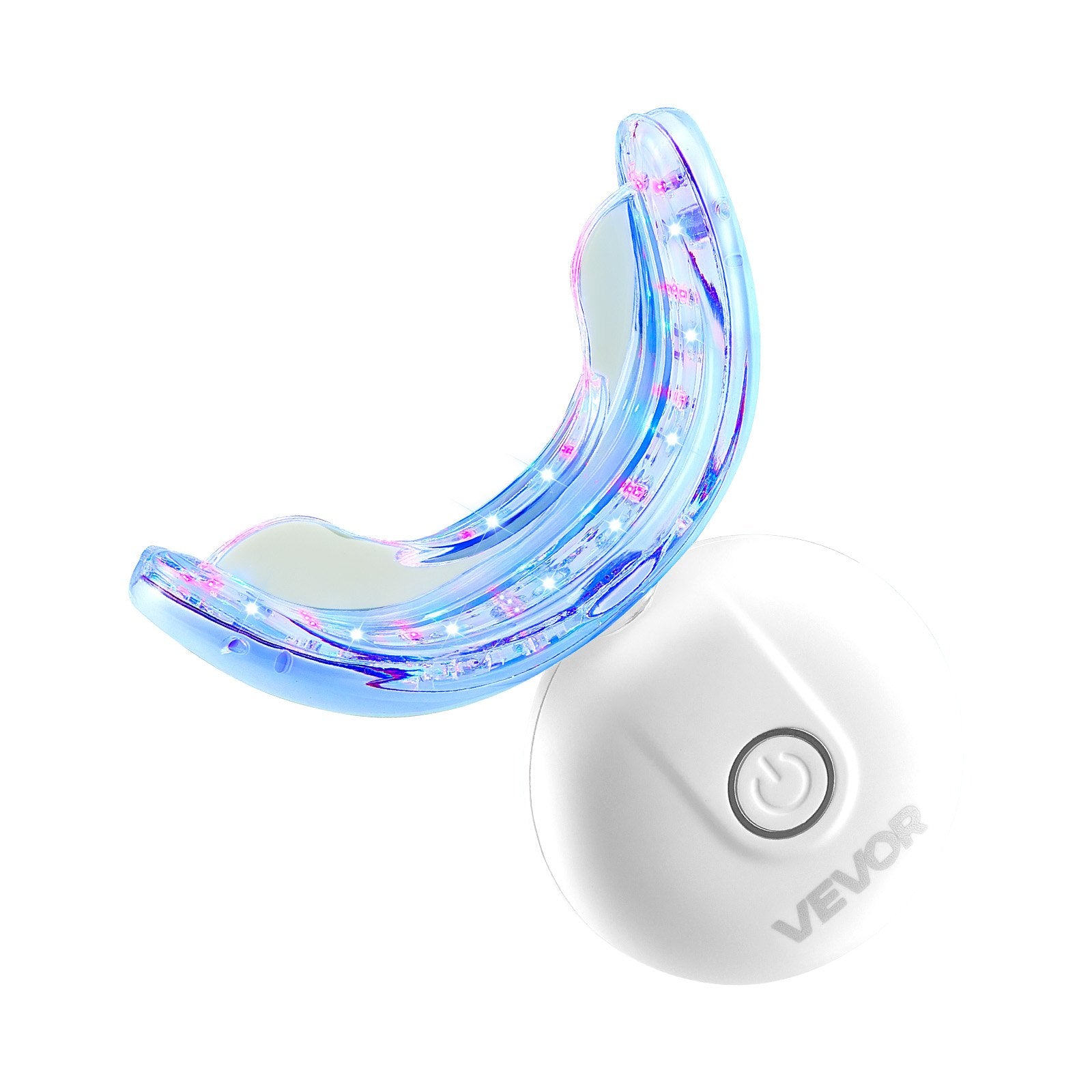 PureGlow LED teeth whitening kit with 32 accelerator lights and oral care tools for brightening teeth at home.